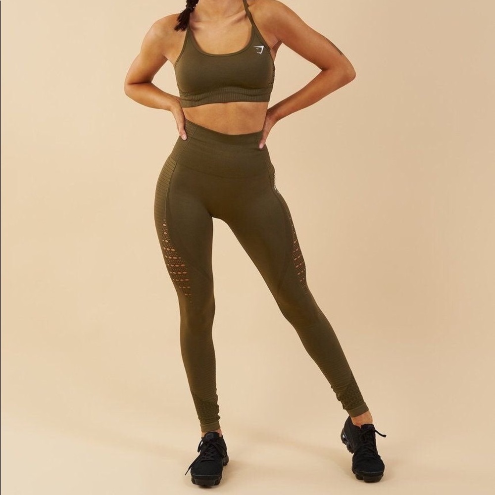 Gymshark Energy Seamless Leggings Olive Green